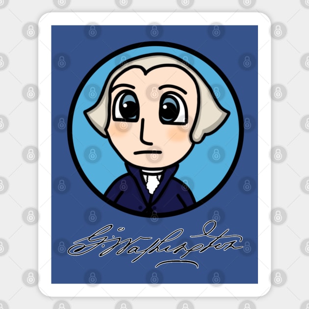 President George Washington Chibi Patriot Portrait Sticker by Aeriskate